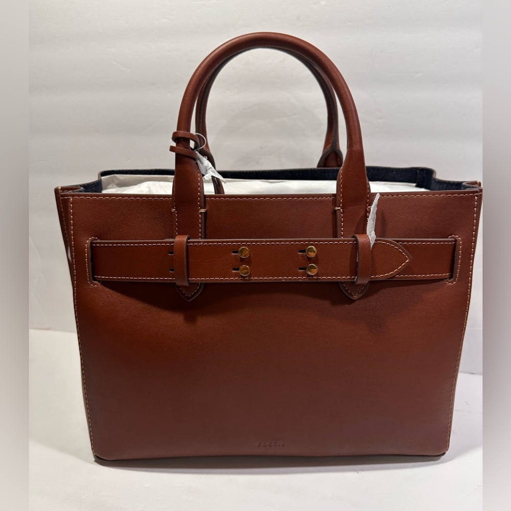 Fossil Gilmore Leather Carryall / Brown Leather Tote Bag
